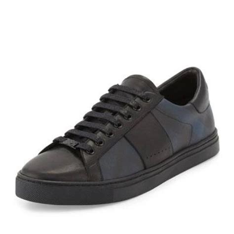 burberry ritson men's pvc check & leather low-top sneaker navy|Burberry Ritson PVC Check & Leather Low.